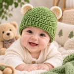 Bear Ear Baby Hat Crochet Pattern (1)