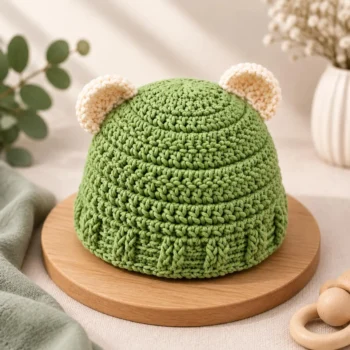 Bear Ear Baby Hat Crochet Pattern (4)