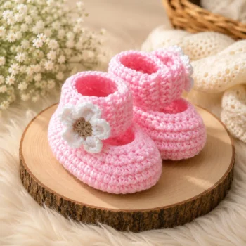 Crochet Mary-Jane Baby Booties Pattern (4)
