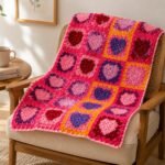 Heart Granny Square Crochet Blanket Pattern